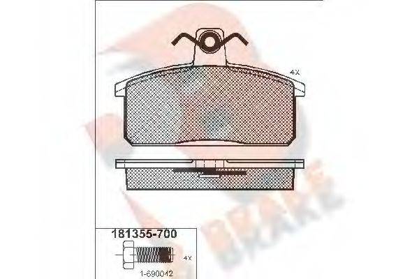 R BRAKE RB1355700 Комплект гальмівних колодок, дискове гальмо