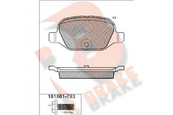 R BRAKE RB1501703 Комплект гальмівних колодок, дискове гальмо