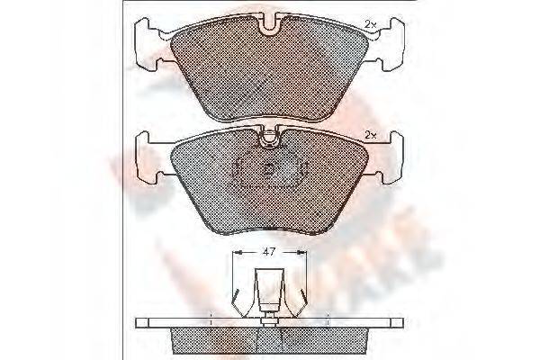 R BRAKE RB1550 Комплект гальмівних колодок, дискове гальмо