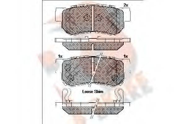 R BRAKE RB1645 Комплект гальмівних колодок, дискове гальмо