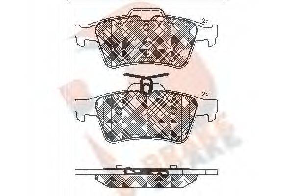 R BRAKE RB1651 Комплект гальмівних колодок, дискове гальмо