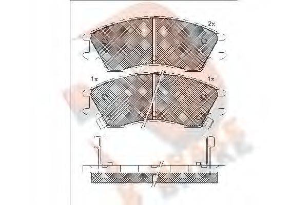 R BRAKE RB1797 Комплект гальмівних колодок, дискове гальмо