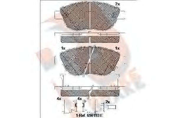 R BRAKE RB1809203 Комплект гальмівних колодок, дискове гальмо