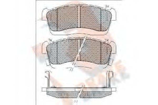 R BRAKE RB1872 Комплект гальмівних колодок, дискове гальмо