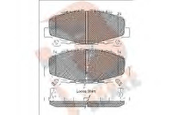 R BRAKE RB1894 Комплект гальмівних колодок, дискове гальмо