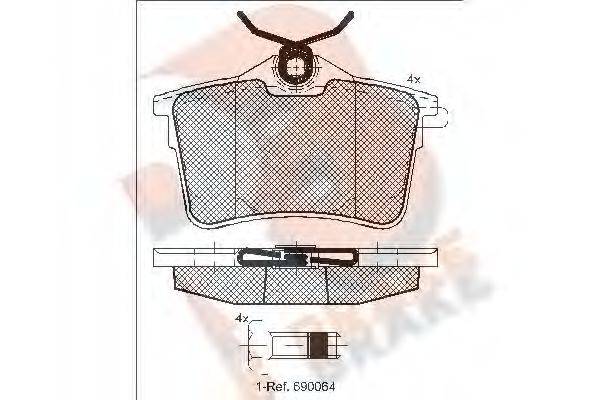 R BRAKE RB1895 Комплект гальмівних колодок, дискове гальмо