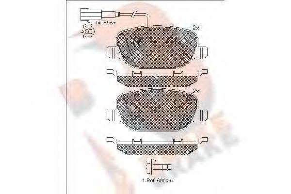 R BRAKE RB1996 Комплект гальмівних колодок, дискове гальмо