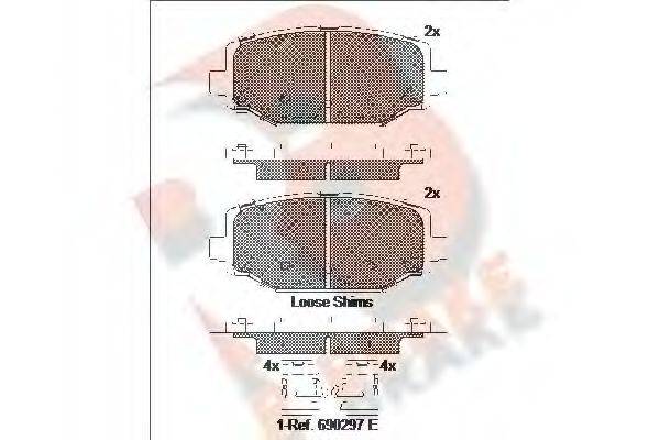 R BRAKE RB2053 Комплект гальмівних колодок, дискове гальмо