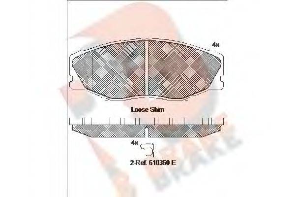R BRAKE RB2087 Комплект гальмівних колодок, дискове гальмо