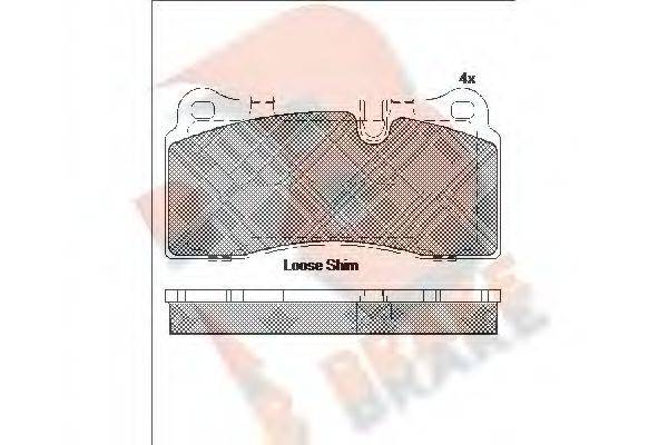 R BRAKE RB2121 Комплект гальмівних колодок, дискове гальмо