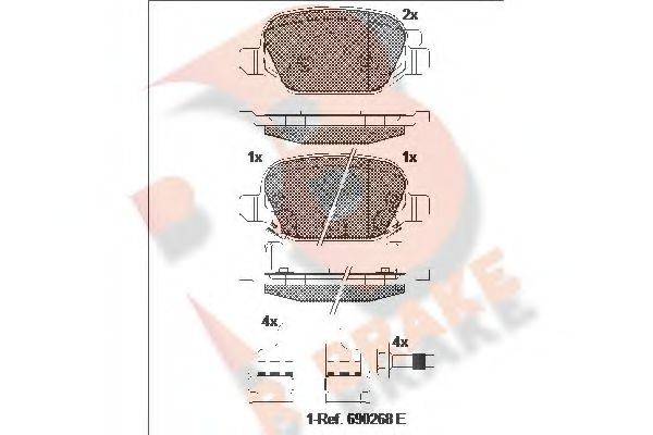 R BRAKE RB2128 Комплект гальмівних колодок, дискове гальмо