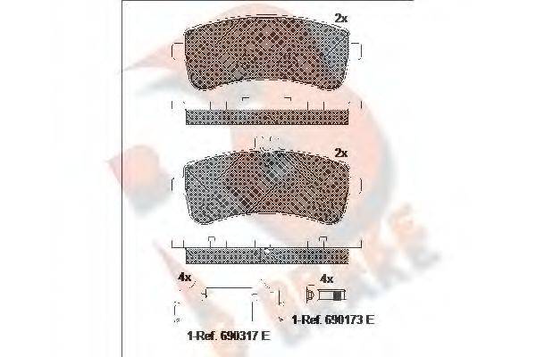 R BRAKE RB2145 Комплект гальмівних колодок, дискове гальмо