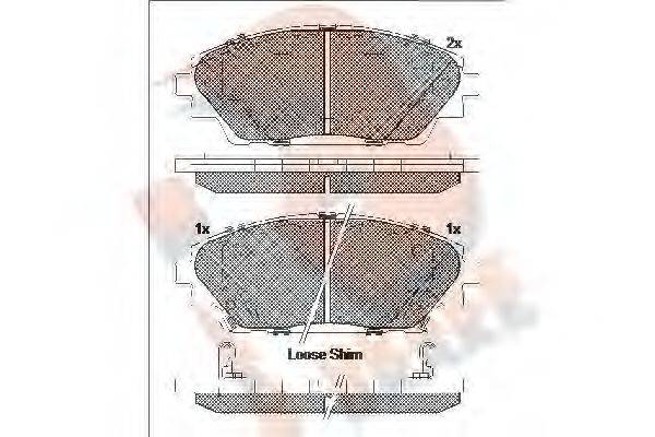 R BRAKE RB2171 Комплект гальмівних колодок, дискове гальмо