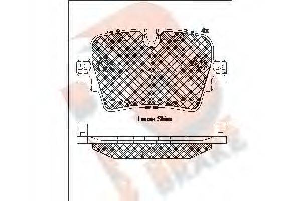 R BRAKE RB2187 Комплект гальмівних колодок, дискове гальмо