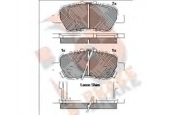 R BRAKE RB2215 Комплект гальмівних колодок, дискове гальмо