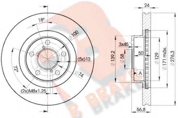 R BRAKE 78RBD20033 гальмівний диск