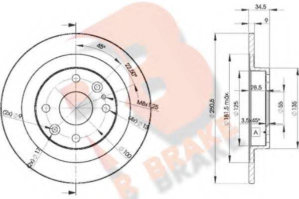 R BRAKE 78RBD23257 гальмівний диск