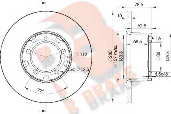 R BRAKE 78RBD14280 гальмівний диск