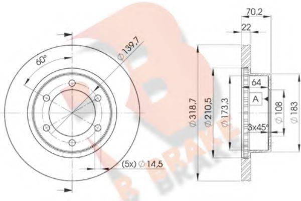 R BRAKE 78RBD25210 гальмівний диск