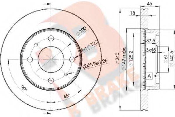 R BRAKE 78RBD25800 гальмівний диск