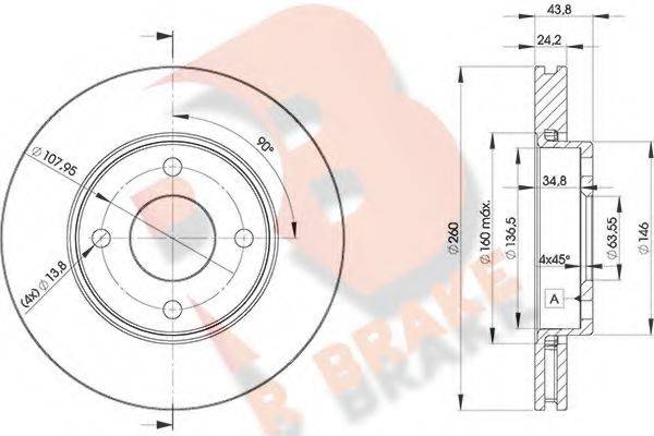 R BRAKE 78RBD25950 гальмівний диск