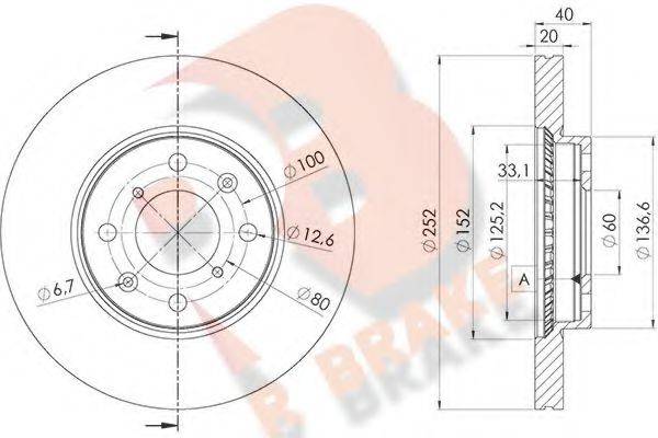 R BRAKE 78RBD26035 гальмівний диск