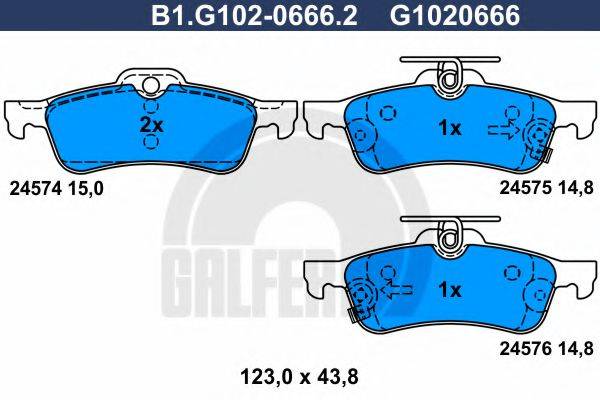 GALFER B1G10206662 Комплект гальмівних колодок, дискове гальмо