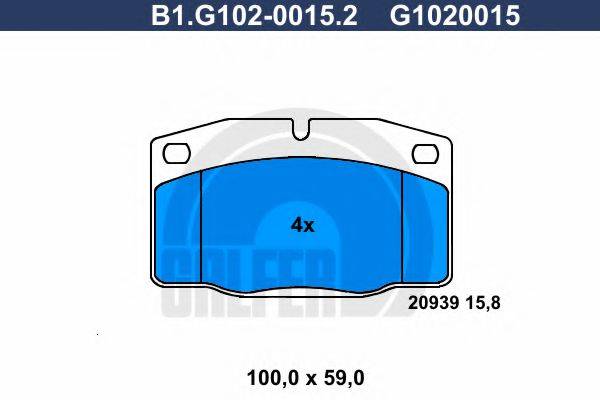 GALFER B1G10200152 Комплект гальмівних колодок, дискове гальмо