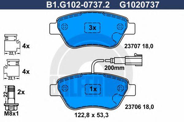 GALFER B1G10207372 Комплект гальмівних колодок, дискове гальмо