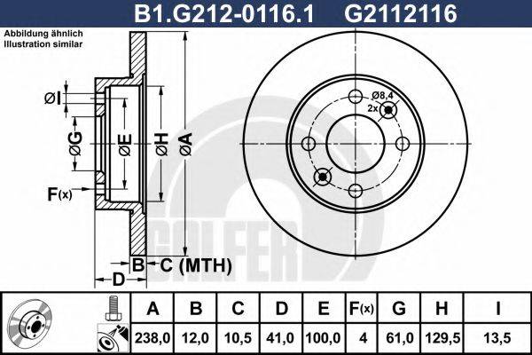 GALFER B1G21201161 гальмівний диск