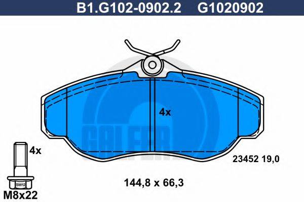 GALFER B1G10209022 Комплект гальмівних колодок, дискове гальмо