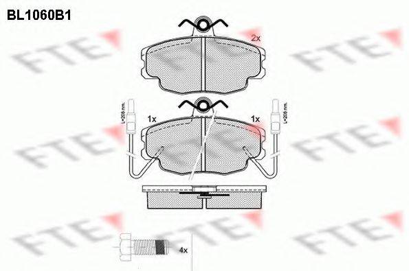 FTE BL1060B1 Комплект гальмівних колодок, дискове гальмо