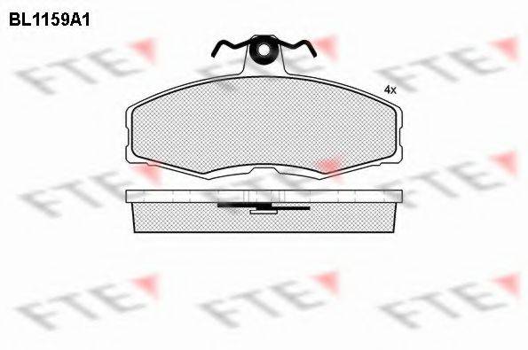 FTE BL1159A1 Комплект гальмівних колодок, дискове гальмо