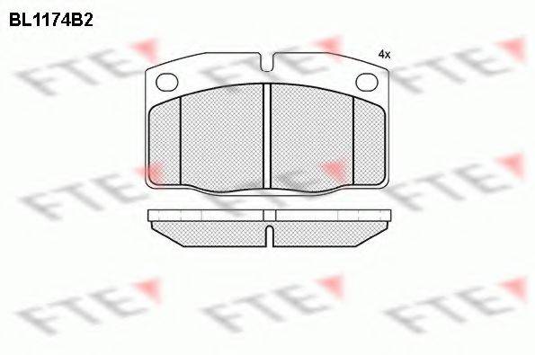 FTE BL1174B2 Комплект гальмівних колодок, дискове гальмо