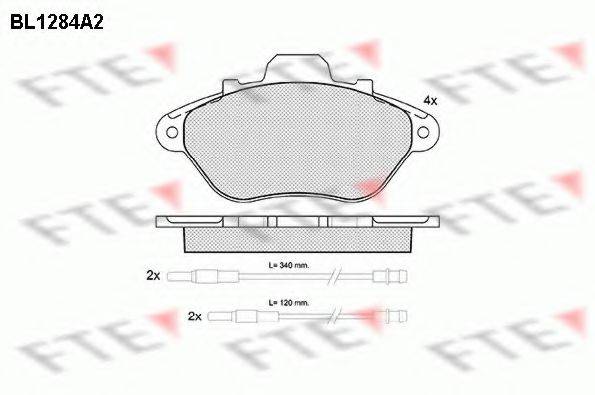 FTE BL1284A2 Комплект гальмівних колодок, дискове гальмо