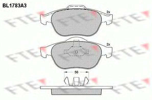 FTE BL1783A3 Комплект гальмівних колодок, дискове гальмо
