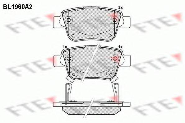 FTE BL1960A2 Комплект гальмівних колодок, дискове гальмо