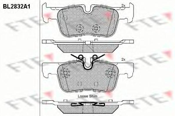FTE BL2832A1 Комплект гальмівних колодок, дискове гальмо