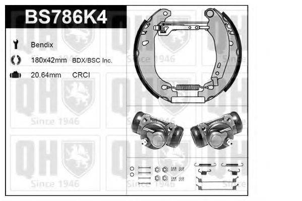 QUINTON HAZELL BS786K4 Комплект гальм, барабанний гальмівний механізм