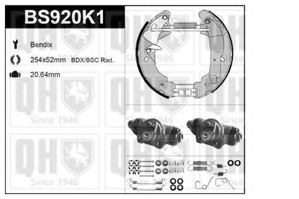 QUINTON HAZELL BS920K1 Комплект гальм, барабанний гальмівний механізм