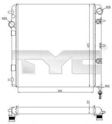 TYC 7050071R Радіатор, охолодження двигуна