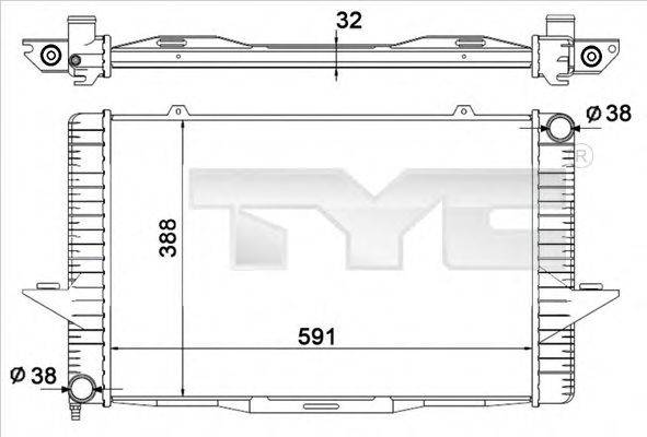 TYC 7380001 Радіатор, охолодження двигуна