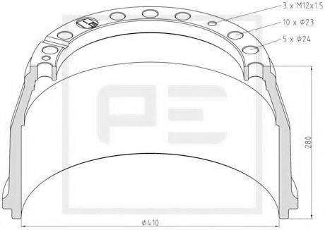 PE AUTOMOTIVE 01641300A Гальмівний барабан