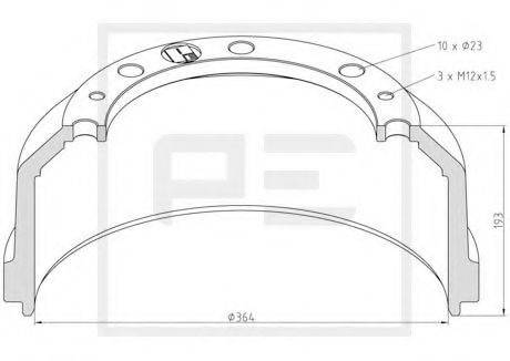 PE AUTOMOTIVE 01646600A Гальмівний барабан