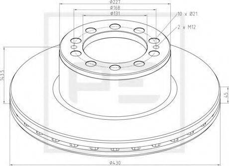PE AUTOMOTIVE 01667200A гальмівний диск