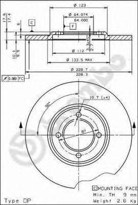 BREMBO 08226610 гальмівний диск