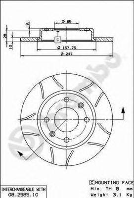 BREMBO 08298575 гальмівний диск