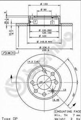 BREMBO 08425014 гальмівний диск