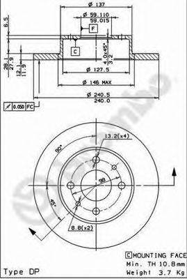 BREMBO 08475314 гальмівний диск