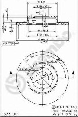 BREMBO 08508511 гальмівний диск